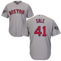 Boston Red Sox #41 Chris Sale Grey Cool Base 2018 World Series Stitched Youth MLB Jersey