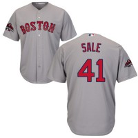 Boston Red Sox #41 Chris Sale Grey Cool Base 2018 World Series Champions Stitched Youth MLB Jersey