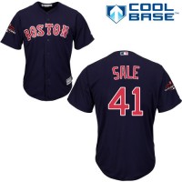 Boston Red Sox #41 Chris Sale Navy Blue Cool Base 2018 World Series Champions Stitched Youth MLB Jersey