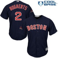 Boston Red Sox #2 Xander Bogaerts Navy Blue Cool Base 2018 World Series Champions Stitched Youth MLB Jersey