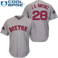 Boston Red Sox #28 J. D. Martinez Grey Cool Base 2018 World Series Champions Stitched Youth MLB Jersey