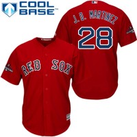 Boston Red Sox #28 J. D. Martinez Red Cool Base 2018 World Series Champions Stitched Youth MLB Jersey
