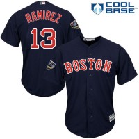 Boston Red Sox #13 Hanley Ramirez Navy Blue Cool Base 2018 World Series Stitched Youth MLB Jersey