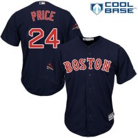 Boston Red Sox #24 David Price Navy Blue Cool Base 2018 World Series Champions Stitched Youth MLB Jersey