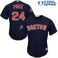 Boston Red Sox #24 David Price Navy Blue Cool Base 2018 World Series Stitched Youth MLB Jersey