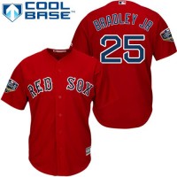 Boston Red Sox #25 Jackie Bradley Jr Red Cool Base 2018 World Series Stitched Youth MLB Jersey