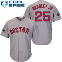 Boston Red Sox #25 Jackie Bradley Jr Grey Cool Base 2018 World Series Champions Stitched Youth MLB Jersey