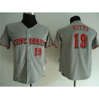Cincinnati Reds #19 Joey Votto Grey Cool Base Stitched Youth MLB Jersey