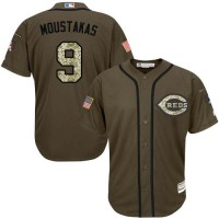 Cincinnati Reds #9 Mike Moustakas Green Salute to Service Stitched Youth MLB Jersey