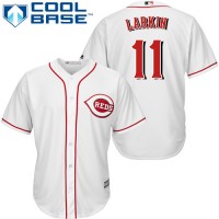 Cincinnati Reds #11 Barry Larkin White Cool Base Stitched Youth MLB Jersey