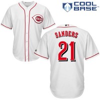 Cincinnati Reds #21 Reggie Sanders White Cool Base Stitched Youth MLB Jersey