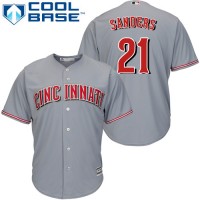 Cincinnati Reds #21 Reggie Sanders Grey Cool Base Stitched Youth MLB Jersey