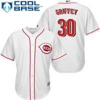 Cincinnati Reds #30 Ken Griffey White Cool Base Stitched Youth MLB Jersey