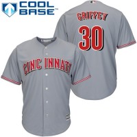 Cincinnati Reds #30 Ken Griffey Grey Cool Base Stitched Youth MLB Jersey
