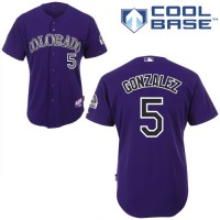 Colorado Rockies #5 Carlos Gonzalez Purple Cool Base Stitched Youth MLB Jersey