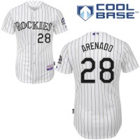 Colorado Rockies #28 Nolan Arenado White Cool Base Stitched Youth MLB Jersey