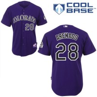 Colorado Rockies #28 Nolan Arenado Purple Cool Base Stitched Youth MLB Jersey