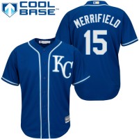 Kansas City Royals #15 Whit Merrifield Royal Blue Cool Base Stitched Youth MLB Jersey