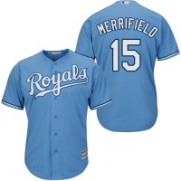 Kansas City Royals #15 Whit Merrifield Light Blue Cool Base Stitched Youth MLB Jersey