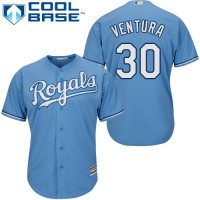 Kansas City Royals #30 Yordano Ventura Light Blue Cool Base Stitched Youth MLB Jersey