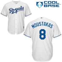 Kansas City Royals #8 Mike Moustakas White Cool Base Stitched Youth MLB Jersey