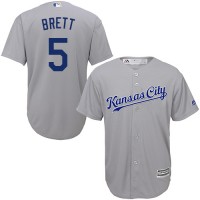 Kansas City Royals #5 George Brett Grey Cool Base Stitched Youth MLB Jersey