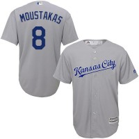 Kansas City Royals #8 Mike Moustakas Grey Cool Base Stitched Youth MLB Jersey
