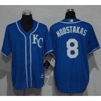 Kansas City Royals #8 Mike Moustakas Blue Cool Base Stitched Youth MLB Jersey
