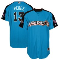 Kansas City Royals #13 Salvador Perez Blue 2017 All-Star American League Stitched Youth MLB Jersey