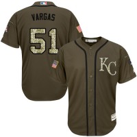 Kansas City Royals #51 Jason Vargas Green Salute to Service Stitched Youth MLB Jersey
