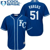 Kansas City Royals #51 Jason Vargas Royal Blue Cool Base Stitched Youth MLB Jersey