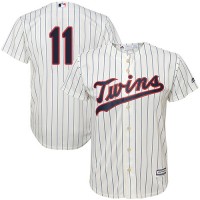 Minnesota Twins #11 Jorge Polanco Cream Strip Cool Base Stitched Youth MLB Jersey
