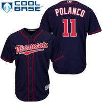 Minnesota Twins #11 Jorge Polanco Navy Blue Cool Base Stitched Youth MLB Jersey
