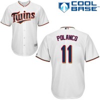 Minnesota Twins #11 Jorge Polanco White Cool Base Stitched Youth MLB Jersey