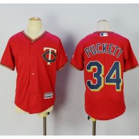 Minnesota Twins #34 Kirby Puckett Red Alternate Cool Base Stitched Youth MLB Jersey