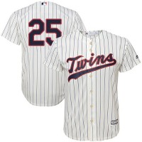 Minnesota Twins #25 Byron Buxton Cream Strip Cool Base Stitched Youth MLB Jersey