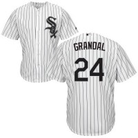 Chicago White Sox #24 Yasmani Grandal White(Black Strip) New Cool Base Stitched Youth MLB Jersey