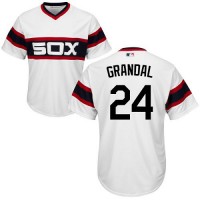 Chicago White Sox #24 Yasmani Grandal White New Cool Base Alternate Home Stitched Youth MLB Jersey