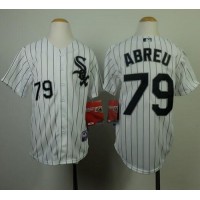 Chicago White Sox #79 Jose Abreu White(Black Strip) Cool Base Stitched Youth MLB Jersey