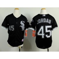 Chicago White Sox #45 Michael Jordan Black Cool Base Stitched Youth MLB Jersey