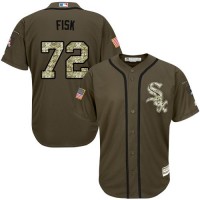Chicago White Sox #72 Carlton Fisk Green Salute to Service Stitched Youth MLB Jersey