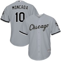 Chicago White Sox #10 Yoan Moncada Grey Cool Base Stitched Youth MLB Jersey