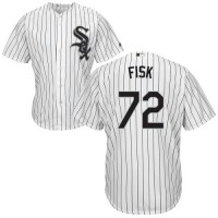Chicago White Sox #72 Carlton Fisk White(Black Strip) Home Cool Base Stitched Youth MLB Jersey