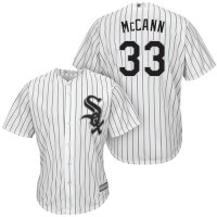 Chicago White Sox #33 James McCann White(Black Strip) Home Cool Base Stitched Youth MLB Jersey