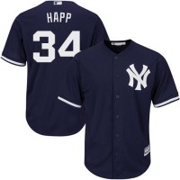New York Yankees #34 J.A. Happ Navy Blue New Cool Base Stitched Youth MLB Jersey