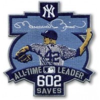 Stitched New York New York Yankees 42 Mariano Rivera 602 Saves Jersey Patch