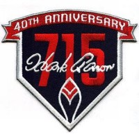 Stitched 2014 Atlanta Atlanta Braves Hank Aaron's 715th Home Run 40th Anniversary Jersey Patch