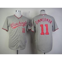 Washington Nationals #11 Ryan Zimmerman Grey Stitched MLB Jersey