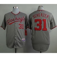 Washington Nationals #31 Max Scherzer Grey Cool Base Stitched MLB Jersey
