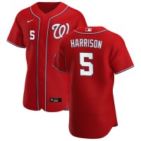 Washington Washington Nationals #5 Josh Harrison Men's Nike Red Alternate 2020 Authentic Player MLB Jersey